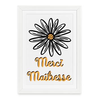 Thank you mistress with a flower - Framed poster (27 × 37 cm) - white - Front