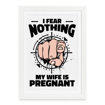 Déclaration de papa Famille Bonheur Parent enceinte - Affiche encadrée (27 × 37 cm) - blanc - Devant