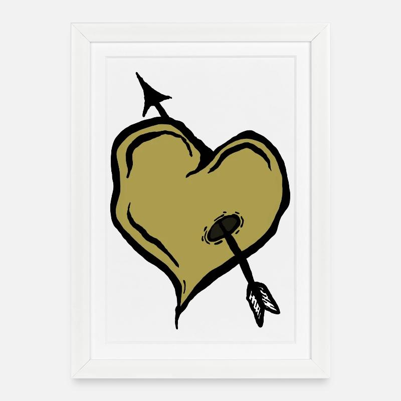Douleur cardiaque - Affiche encadrée (27 × 37 cm) - blanc