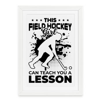Field Hockey Girls - Framed poster (27 × 37 cm) - white - Front