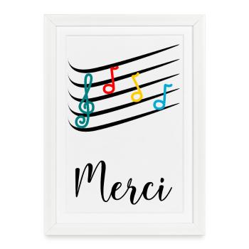 MAÎTRESSE. MAITRE. MERCI. MERCI MAÎTRESSE - Affiche encadrée (27 × 37 cm) - blanc - Devant