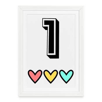 1. 1 year. 1st ANNIVERSARY. 1 YEAR ANNIVERSARY - Framed poster (27 × 37 cm) - white - Front