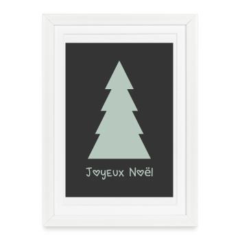 CHRISTMAS. MERRY CHRISTMAS. FIR. HAPPY NEW YEAR - Framed poster (27 × 37 cm) - white - Front