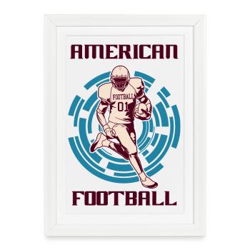 Football américain - Affiche encadrée (27 × 37 cm) - blanc - Devant