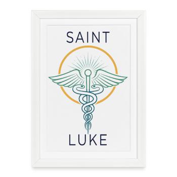 Saint Luc : Assistance médicale - Affiche encadrée (27 × 37 cm) - blanc - Devant