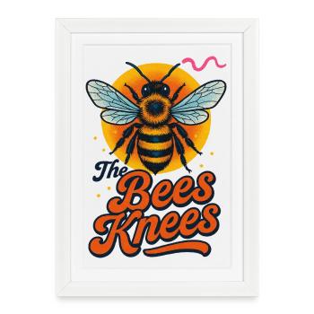 Bee and Knees Retro Typography Design - Framed poster (27 × 37 cm) - white - Front