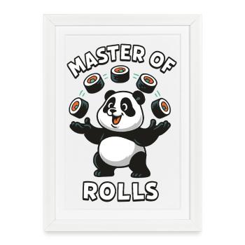 Maître des Rôles Panda - Affiche encadrée (27 × 37 cm) - blanc - Devant