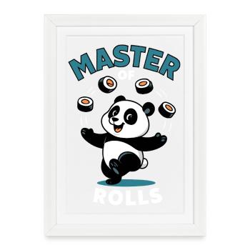 Maître des Rôles Panda - Affiche encadrée (27 × 37 cm) - blanc - Devant