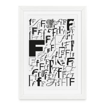 Typo F – Letter Design for Font Lovers - Framed poster (27 × 37 cm) - white - Front