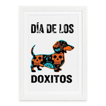 Día de los Doxitos Dachshund - Affiche encadrée (27 × 37 cm) - blanc - Devant