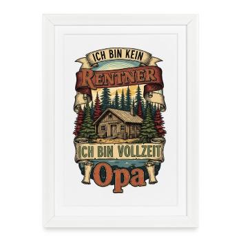 Pensioner Pension 2025 Colleague End Terrain Gift - Framed poster (27 × 37 cm) - white - Front