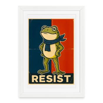 Portland Frog Protest Resist - Affiche encadrée (27 × 37 cm) - blanc - Devant