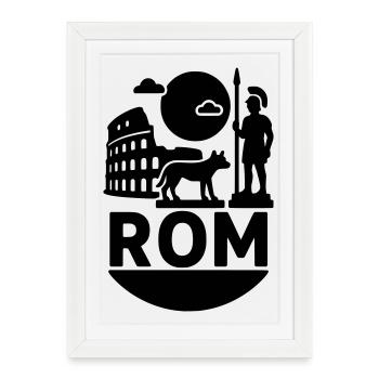 Rome Silhouette Landmark - Framed poster (27 × 37 cm) - white - Front