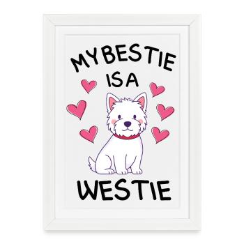Westie Dog Lover West Highland Terrier - Affiche encadrée (27 × 37 cm) - blanc - Devant