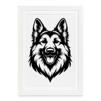 German Shepherd Design - Framed poster (27 × 37 cm) - white - Front