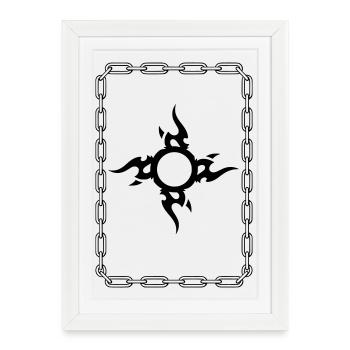 Black Tribal Surrounded Chain - Framed poster (27 × 37 cm) - white - Front