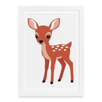 Cute curious fawn minimalist style - Framed poster (27 × 37 cm) - white - Front