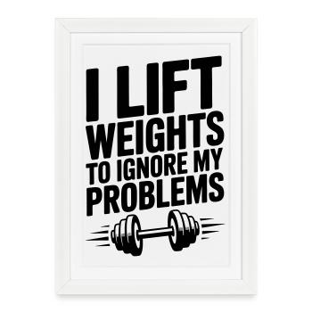 Faire de la musculation, c’est drôle de dire que la musculation - Affiche encadrée (27 × 37 cm) - blanc - Devant