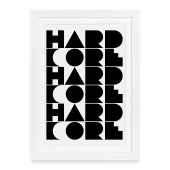 Hardcore typographic logo design - Framed poster (27 × 37 cm) - white - Front