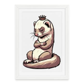Furet Ferret Holder Furet Propriétaire - Affiche encadrée (27 × 37 cm) - blanc - Devant