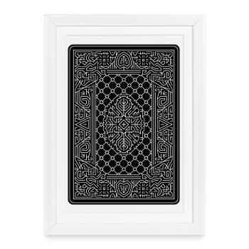 Art Vectoriel de cartes à jouer géométriques Noir - Affiche encadrée (27 × 37 cm) - blanc - Devant