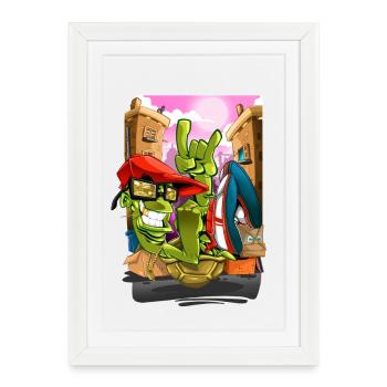 Breakdancing - Framed poster (27 × 37 cm) - white - Front