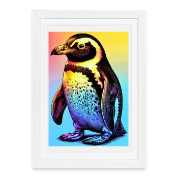 penguin - Framed poster (27 × 37 cm) - white - Front
