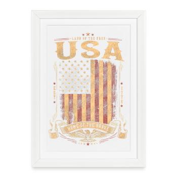 Vintage US Flags Crest - Framed poster (27 × 37 cm) - white - Front
