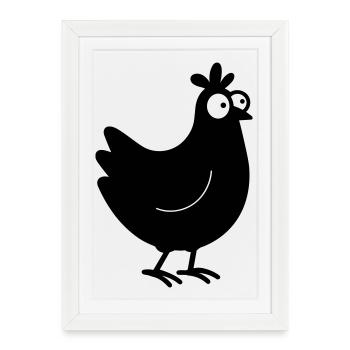 poulet - Affiche encadrée (27 × 37 cm) - blanc - Devant