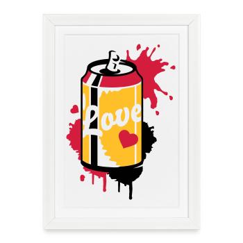 opened soda can in graffiti style - Framed poster (27 × 37 cm) - white - Front