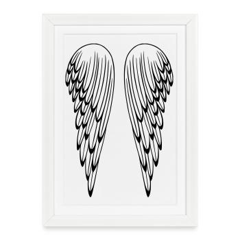 Ailes d'ange, ange gardien, ailes. - Affiche encadrée (27 × 37 cm) - blanc - Devant