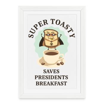 Super Heroes Toast Bread - Affiche encadrée (27 × 37 cm) - blanc - Devant