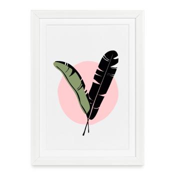Banana leaf abstract midcentury modern - Framed poster (27 × 37 cm) - white - Front