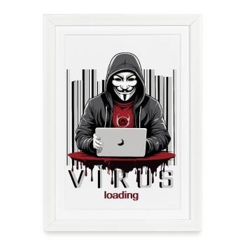 Anonymous Hacker - Framed poster (27 × 37 cm) - white - Front