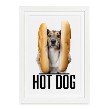 Hot-dog - Affiche encadrée (27 × 37 cm) - blanc - Devant