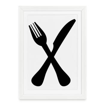 Cutlery - Framed poster (27 × 37 cm) - white - Front