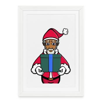 Un cadeau du Père Noël - Affiche encadrée (27 × 37 cm) - blanc - Devant