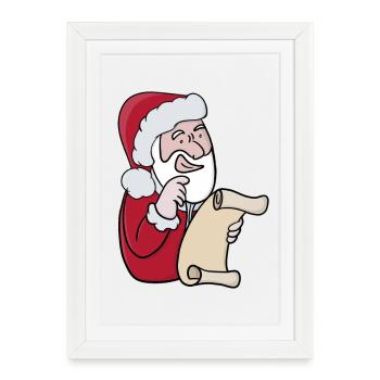 La liste des vilains ou des gentils du Père Noël - Affiche encadrée (27 × 37 cm) - blanc - Devant