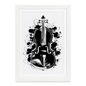 Violin Sketch - Framed poster (27 × 37 cm) - white - Front