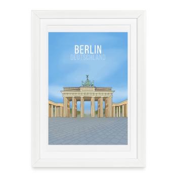 Berlin Deutschland - Affiche encadrée (27 × 37 cm) - blanc - Devant