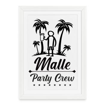 Malle Party Crew Design - Affiche encadrée (27 × 37 cm) - blanc - Devant