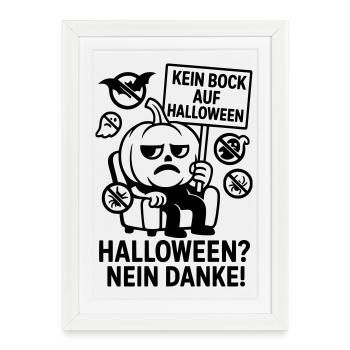 Anti Halloween Non Merci - Affiche encadrée (27 × 37 cm) - blanc - Devant