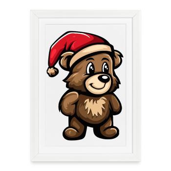 Bear Christmas - Framed poster (27 × 37 cm) - white - Front