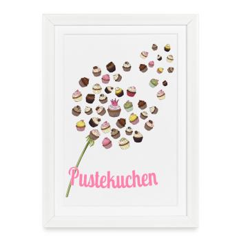 Puff Cake – Funny Cupcake Design - Framed poster (27 × 37 cm) - white - Front