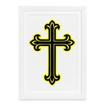 Symbole de croix chrétien - Affiche encadrée (27 × 37 cm) - blanc - Devant