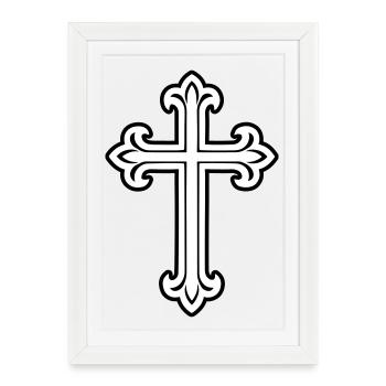 Symbole de croix chrétien - Affiche encadrée (27 × 37 cm) - blanc - Devant