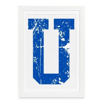 Letter u Retro Sport - Framed poster (27 × 37 cm) - white - Front