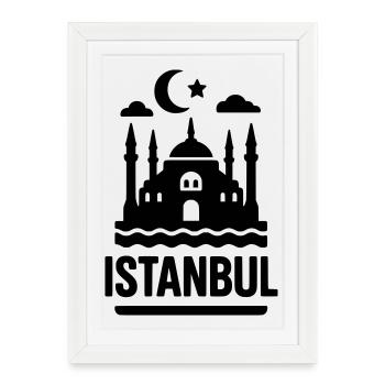 Istanbul Silhouette Landmark - Framed poster (27 × 37 cm) - white - Front