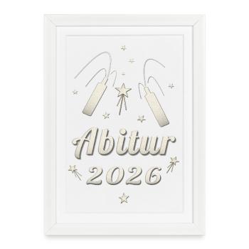 Abitur 2026 Feux d’artifice Abi 2026 Matura 2026 - Affiche encadrée (27 × 37 cm) - blanc - Devant