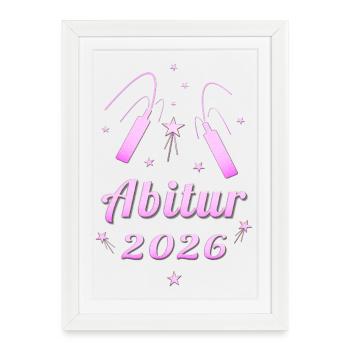 Abitur 2026 pink design Abi Matura - Framed poster (27 × 37 cm) - white - Front